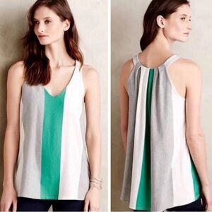 Anthropologie Puella Green Gray Swing Tank Top Size Small